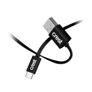 USB-C to USB-A Flat Cable 2M - Black