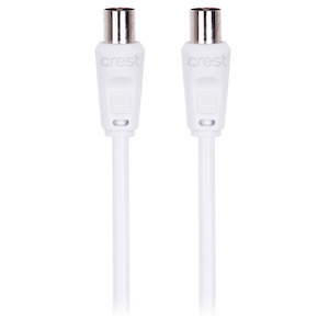 Cables: TV Antenna Cable Dual Shield Male To Male 3M White