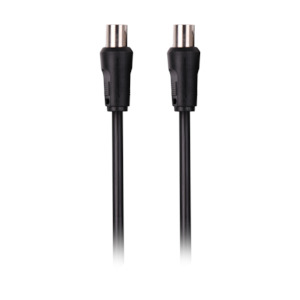 TV Antenna Cable Dual Shield Male To Male 1.5M Black