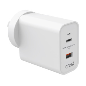 Power Adaptors: USB-A & USB-C 38W PD Wall Charger