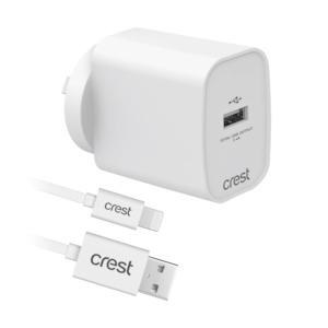 Power Adaptors: USB Wall Charger & Lightning Cable