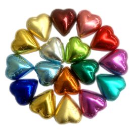 Bella Small Foiled Dark Chocolate Heart - Assorted Colours - The Vegan LTD