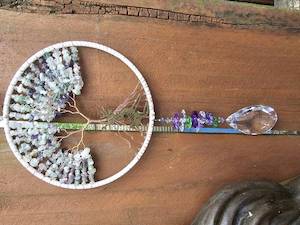 Fluorite Tree with Deer Crystal Suncatcher 16cms
