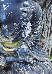 Black and White Dragons Crystal Suncatcher