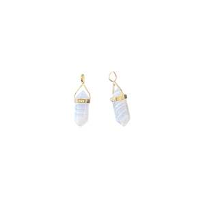 Pendants And Necklaces: Blue Lace Agate Mini Stirling Silver DT Pendant