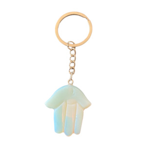 Opalite Hamsa Keychain