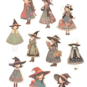 Cartoon Witch 10pc Bag of Stickers