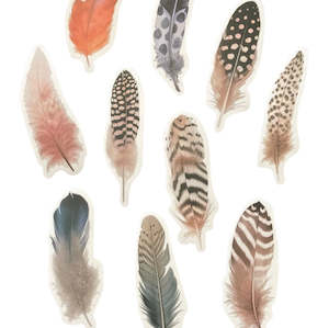 Stickers: Colourful Feather 10pc Bag of Stickers