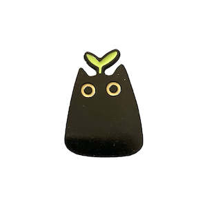 Badges: Black plant Cat Badge