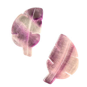 Carvings: Watermelon Fluorite Leaf