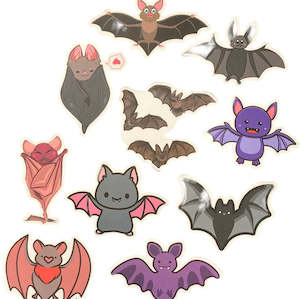 Stickers: Cartoon Bat 10pc Bag of stickers