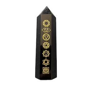 Points: 89mm Black Obsidian Chakra Point