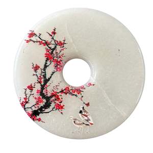 White Jade Donut with Stand