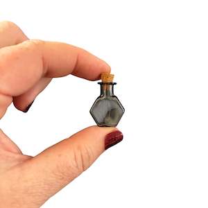 Wish Bottles: Grey Mini Hexagon Wish Bottle