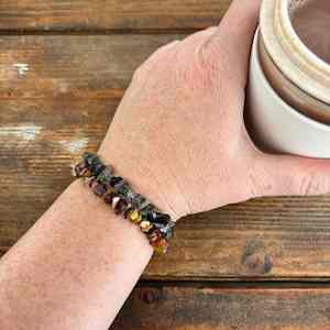 Bracelet Set of 2 Mookaite & Black Tourmaline