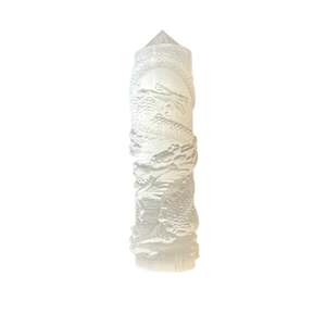 104mm Selenite Dragon carved Point