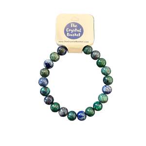 8mm Chrysocholla & Lapis Lazuli Bracelet