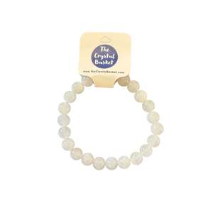 Bracelets: 8mm White Jade Bracelet