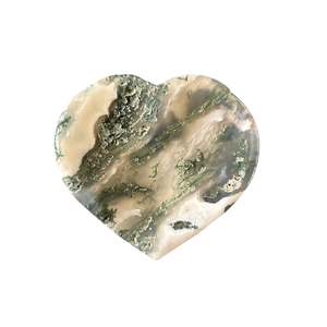 Fae: 76g Moss Agate Heart Bowl