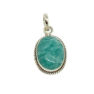 Amazonite Oval S/S Pendant