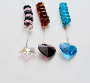 Hanging Crystals: Hanging Hearts and Stars Assorted
