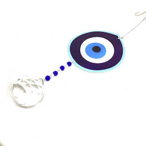 Hanging Crystals: Suncatcher - Blue Evil Eye
