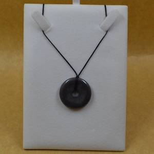 Jewellery: Hematite Donut on cord