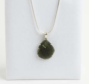 Jewellery: Moldavite Pendant Sterling Silver