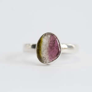 Watermelon Tourmaline S/S Rings