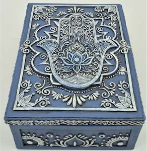 Boxes More: Blue Hamsa Box