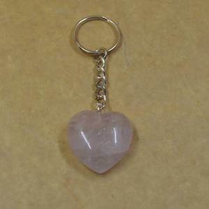 Key Rings: Rose Quartz Heart Key Ring
