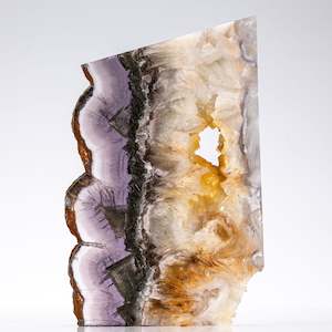 Slice: Fluorite Quartz and Micro Rutile Slice