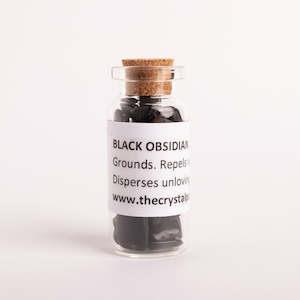 Bottle Black Obsidian Chip