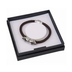 Jewellery: Equilibrium Mens Skull Leather Bracelet