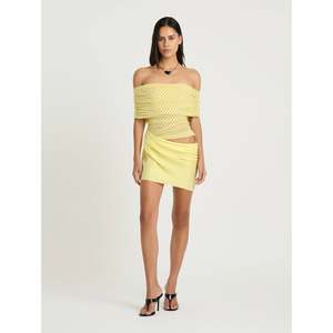 Size 12: Yellow Spot Nico Off Shoulder Mini