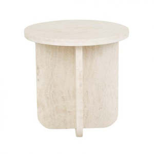 Amara Curve Side Table Natural Travertine