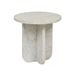 Amara Curve Side Table White Marble