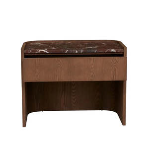 Bedroom: Elsie Large Bedside Rouge Marble/Smoked Ash