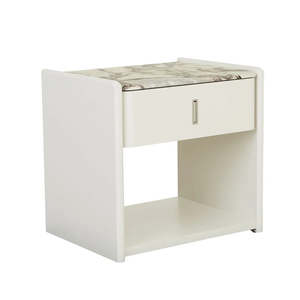 Pearce Marble Bedside One Drawer Bone