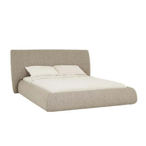 Bedroom: Madrid Curve Bed King Beige Mercury Boucle