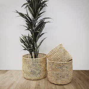 Abaca Lattice Basket Set