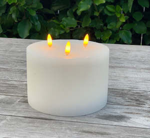 Homewares: LED Pillar Candle - 3 Wick