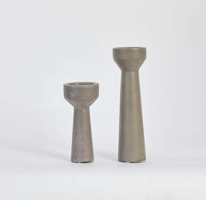 Homewares: Turin Concrete Candle Stand - Set of 2