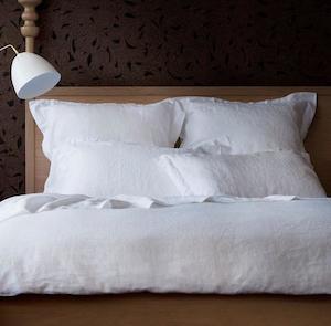 Vida Stonewashed Linen - King Duvet - Colour White