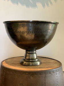 Drink Coolers: Aluminum Champagne Bowl – Smoke Black (Hire Price & Pickup Only)