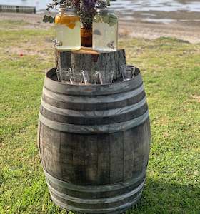 Furniture: Wine barrels – Grey (Hire Price & Pickup Only)