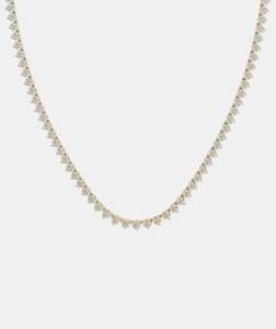 All: Classic Three Claw Diamond Tennis Necklace, Lab Grown