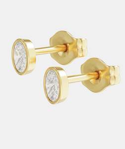 Earrings: Mini Bezel Set Diamond Studs