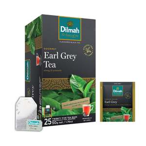 Dilmah Gourmet Teas: Premium Gourmet Earl Grey Black Tea 25 Foil Sachets Tea Bags INN