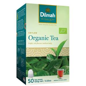 Black Tea: Premium Organic 50 Tagged Tea Bags